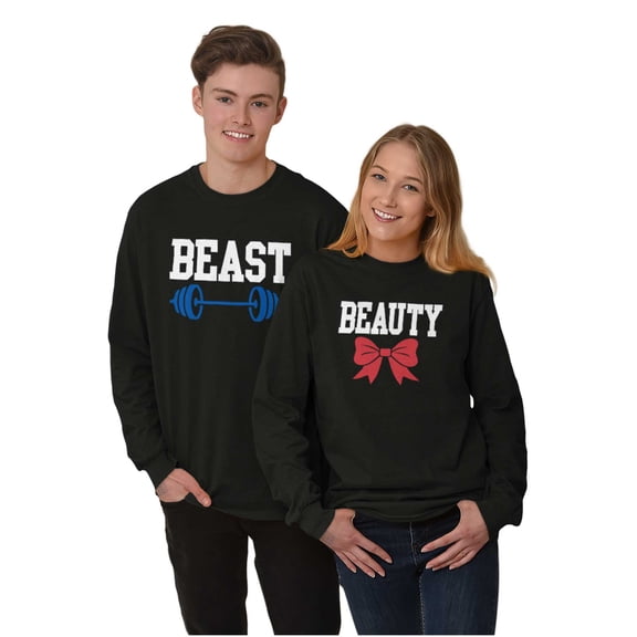 Couples Matching Set Cute Workout Men's Long Sleeve Tee T Shirt Brisco Brands S