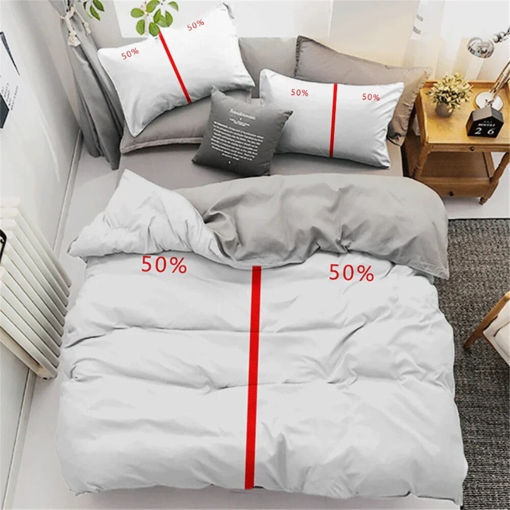 Couples Modern Duvet Cover Crown Bedding Set Black White Bed Cover For