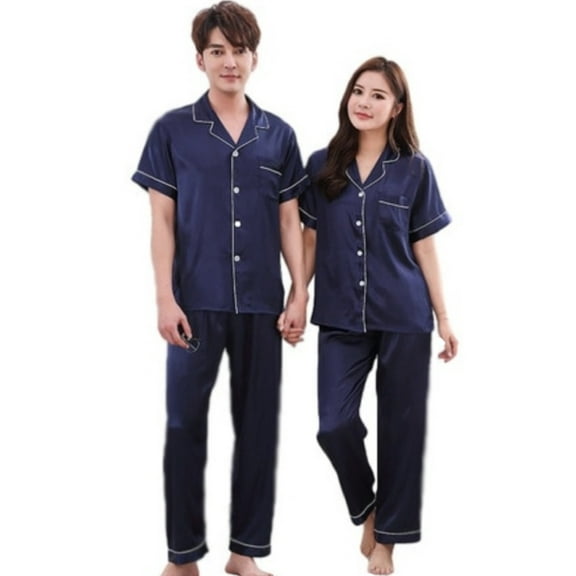 Couples Pajamas, Short Sleeve with Long Pants, Sleepwear & Loungewear