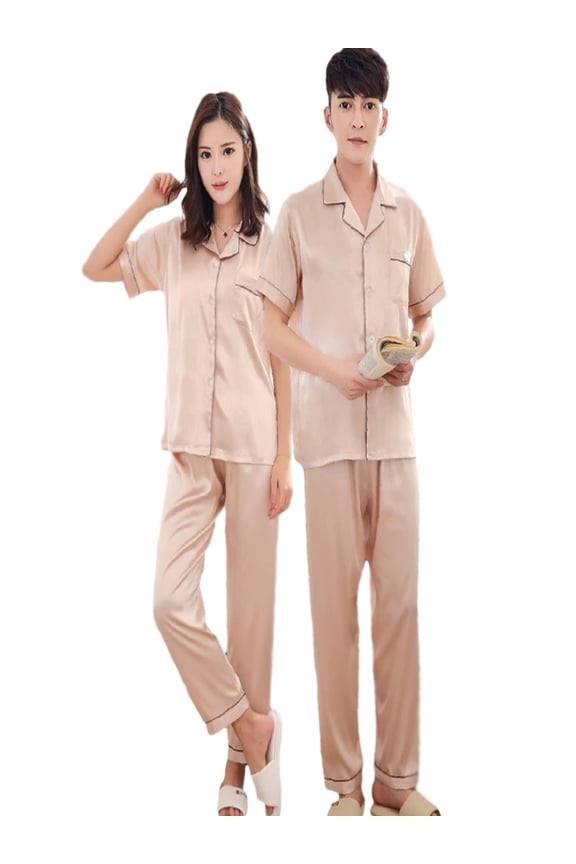 Couples Pajamas, Short Sleeve with Long Pants, Sleepwear & Loungewear