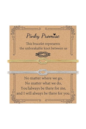 Couples Pinky Promise Love Knot Bracelets Matching Soulmate Friendship Infinity Jewelry