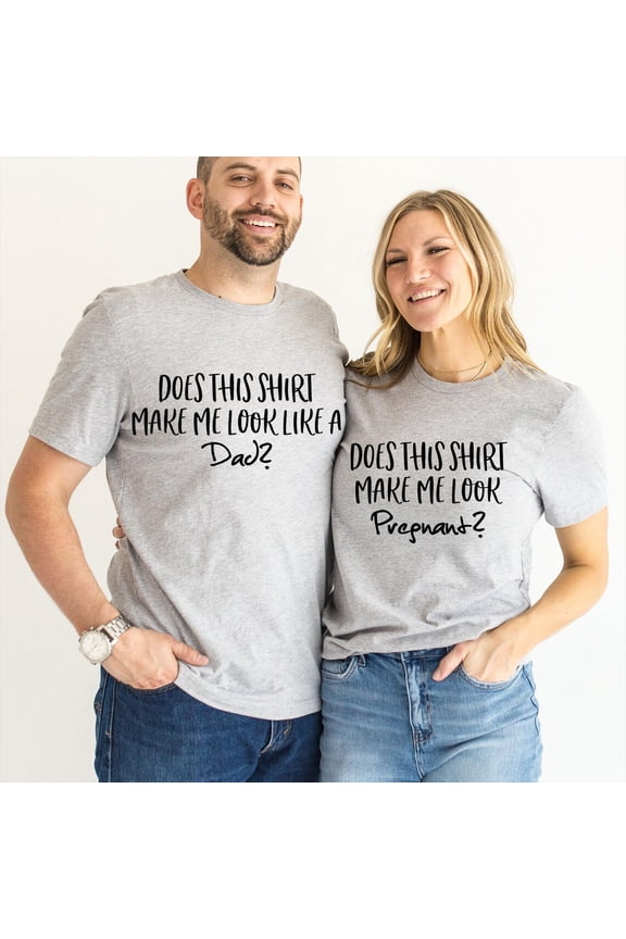 Couples Pregnancy Announcement Shirts,Mommy Daddy Shirts,Does This Shirt Make Me Look Pregnant,New Dad Shirt,New Mom Shirt,Pregnancy Couples Sweatshirt All Size S-5XL