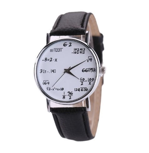 Couples Quartz Watch with Math Symbols, World Time, and Decorative ...
