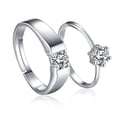 thumbnail image 1 of Couples Ring Set Adjustable Silver Rings For Women And Men Promise Rings Anniversary Gift Matching Rings For Couples, 1 of 2