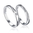 thumbnail image 1 of Couples Ring Set Adjustable Silver Rings For Women And Men Promise Rings Anniversary Gift Matching Rings For Couples, 1 of 2