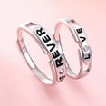 thumbnail image 1 of Couples Ring Set Adjustable Silver Rings For Women And Men Promise Rings Anniversary Gift Matching Rings For Couples, 1 of 2