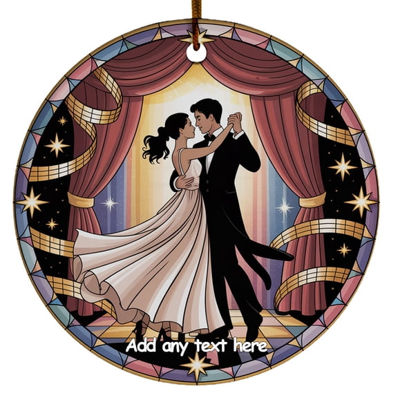 Couples & Romance Slow Dance Ceramic Ornament Custom Text Ornament Gift for Families, Parents, Children, Christmas 2025 Keepsake