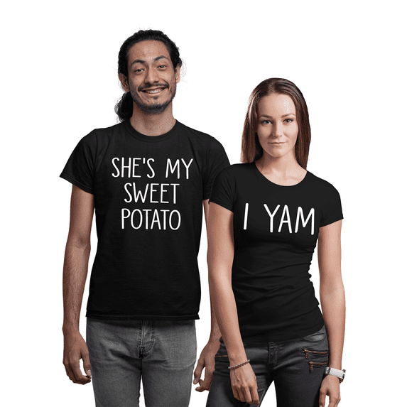 Couples Shirt She's My Sweet Potato I Yam Thanksgiving Couples T-shirt M, Men Sweet Potato