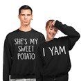 thumbnail image 1 of Couples Shirt She's My Sweet Potato I Yam Thanksgiving Sweatshirt Couples Crewneck, 3XL, Black, Sweet Potato, 1 of 6