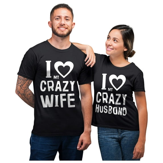 Couples Shirts Husband And Wife Shirts for Couples His And Hers Matching Set Man Black XX-Large / Woman Black X-Large