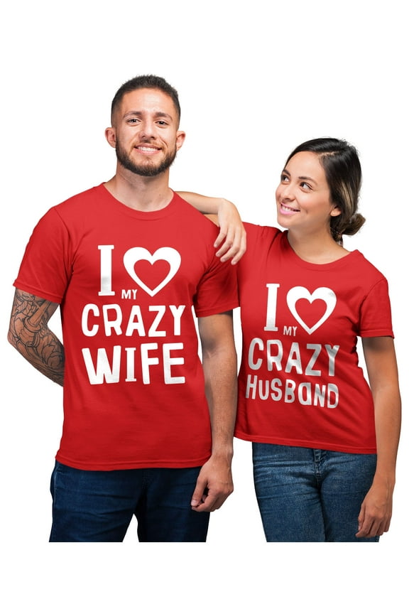 Couples Shirts Husband And Wife Shirts for Couples His And Hers Matching Set Man Red Medium / Woman Red X-Large