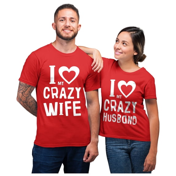Couples Shirts Husband And Wife Shirts for Couples His And Hers Matching Set Man Red Medium / Woman Red X-Large
