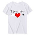 thumbnail image 1 of Couples Shirts T-Shirts for Men Short Sleeve T-Shirts Valentines Day T-Shirts Red Holiday Blouse Mens Tops Couples Gifts for Adults, 1 of 2
