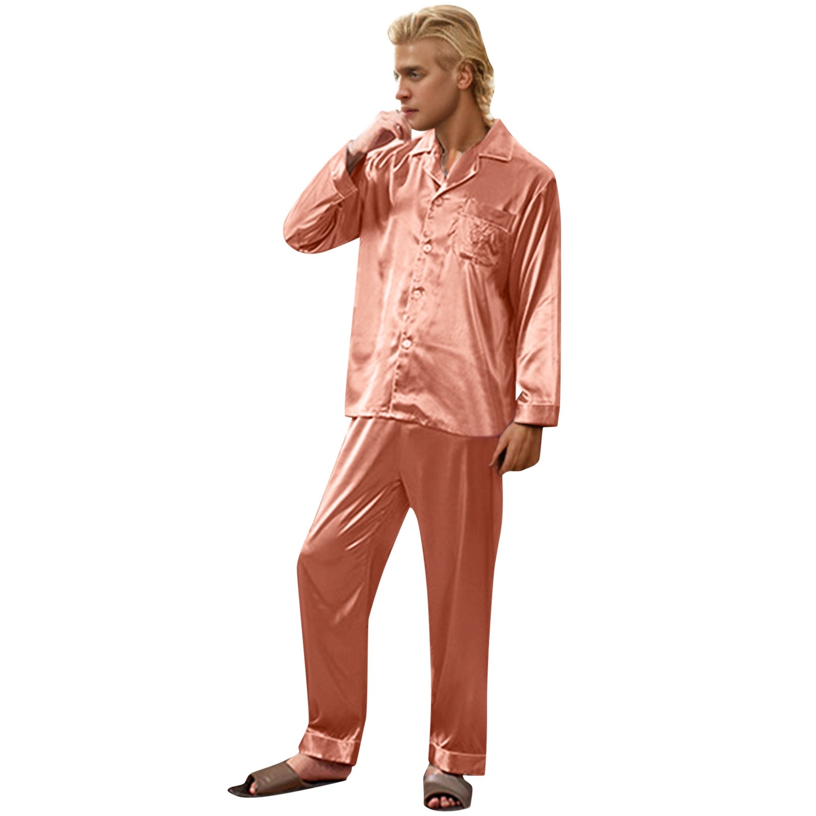 Couples Sleepwear Made Of Silk And Coolmax Material With For Casual