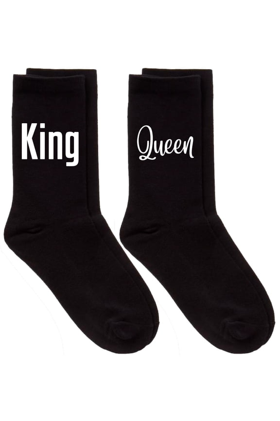 Couples Socks King Queen Birthday Christmas Present Husband Boyfriend Wife Girlfriend Wedding Anniversary