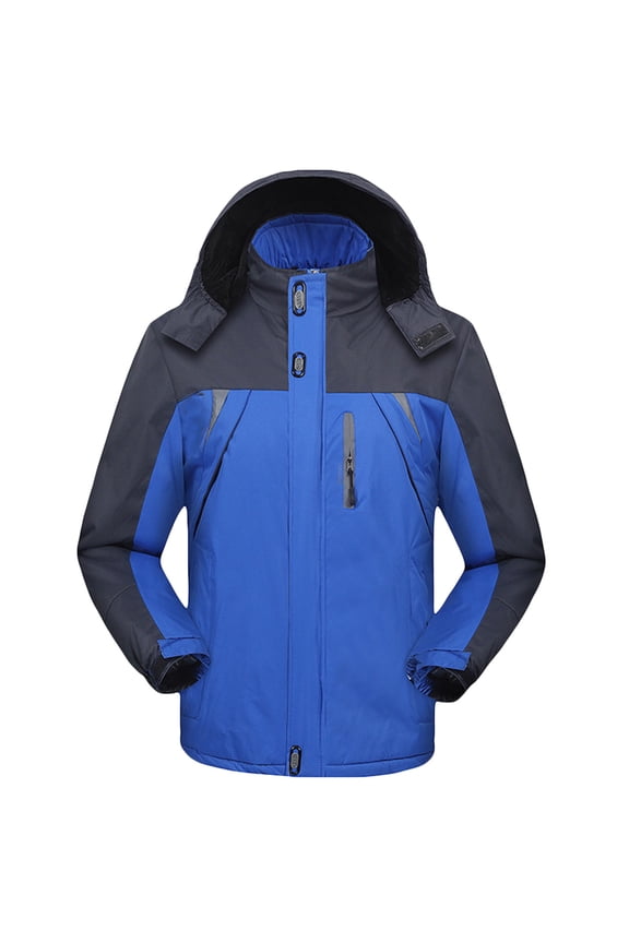 Couples Sports Coats Winter Jacket Long Sleeve Full Zipper Windbreaker Warm Hooded Outerwear for Hiking Skating