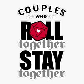Couples Who Roll Together Dice Sticker