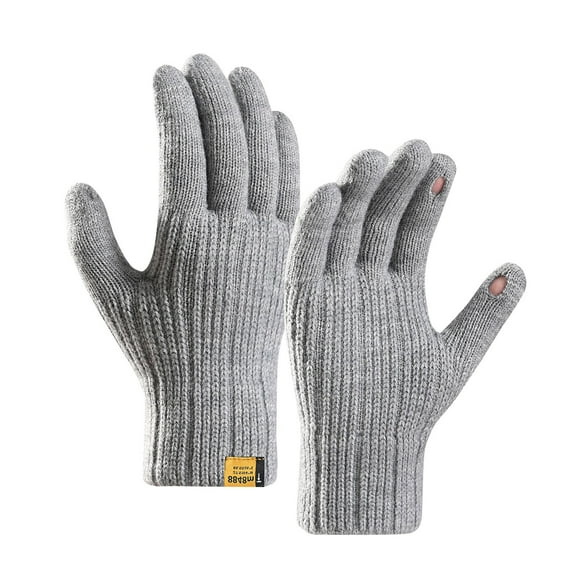 Couples Winter Cycling Windproof Wool Gloves For Men And Women Warm Thick Solid Color Cold Knit Gloves Gloves Mittens Combo with Pocket Mittens for Women Cold Weather Heated Gloves Mitten Gloves