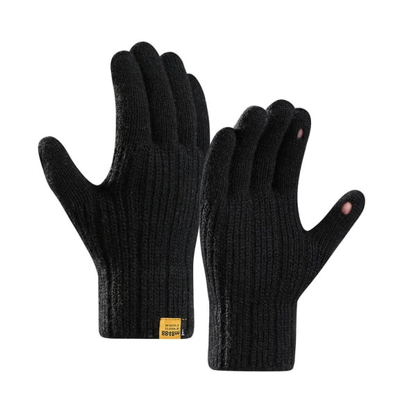 Couples Winter Cycling Windproof Wool Gloves For Men And Women Warm Thick Solid Color Cold Knit Gloves Gloves Mittens Combo with Pocket Mittens for Women Cold Weather Heated Gloves Mitten Gloves