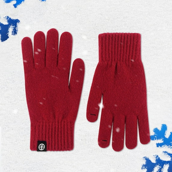 Couples Winter Outdoor Warm And Cold Gloves Wool Knitted Gloves Solid Color Adult Open Touchscreen Gloves Gloves Mittens for Women Cold Weather Mittens for Women Cold Weather Heated Winter Gloves