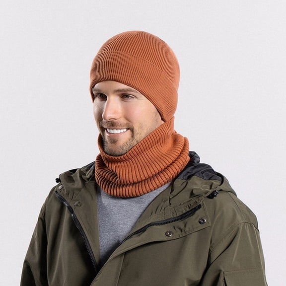 Couples Winter Plus Warm Knit Knit Hat Warm Bib Men's And Women's Hats Bib Two Piece Set Scarf Hat Gloves Set Women Scarf Hat Gloves Set Men Scarf Hat Gloves Scarf Hat Gloves Set Scarf Hat Gloves for