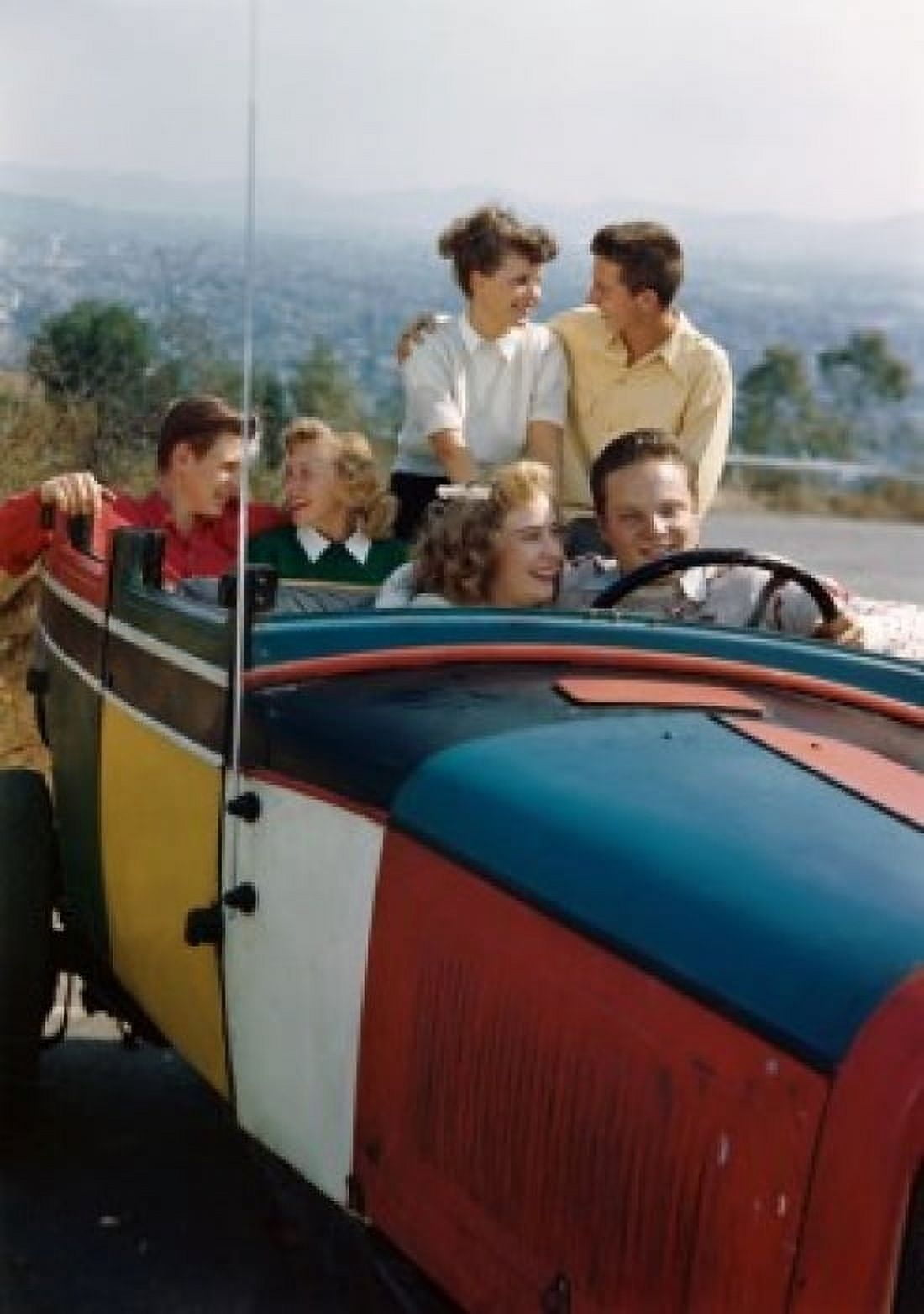 Couples traveling in a car Canvas Art - (24 x 36)