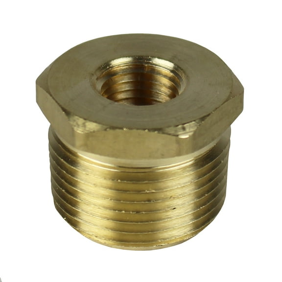 Couplings Company 110JC Brass 1/4 in FNPT x 3/4 in MNPT Hex Bushing Pipe Fitting Reducer