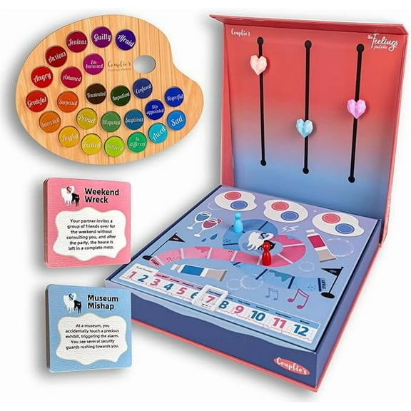 Couplio's Feelings Palette  Couples Games - Intimacy Relationship - Date Night Ideas Activity - Conversation Starters and Connection - Question Card Games for 2 Players