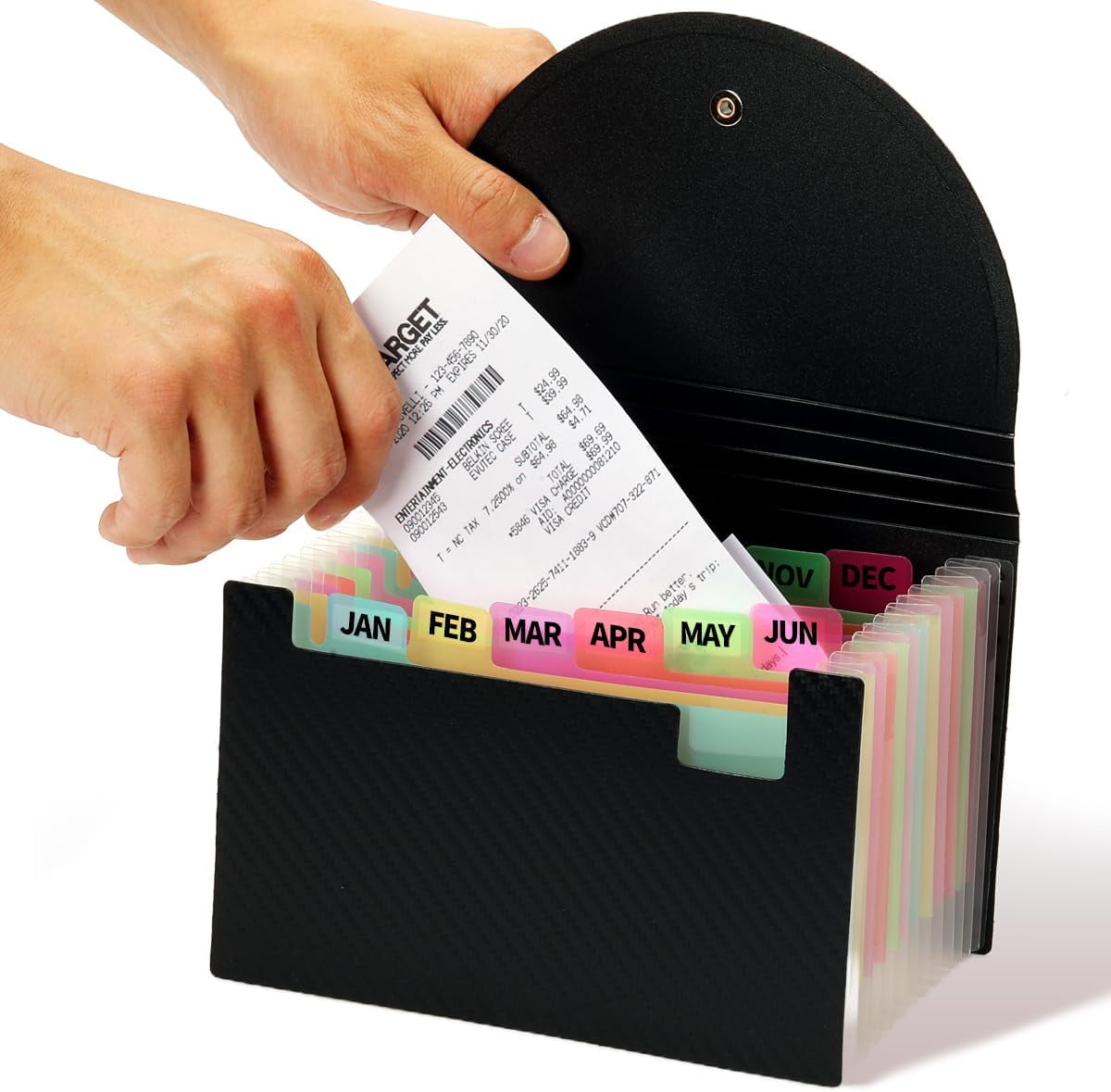 Coupon Receipt Holder, 13 Pocket Accordion File Organizer, 7x4.5 Inches ...