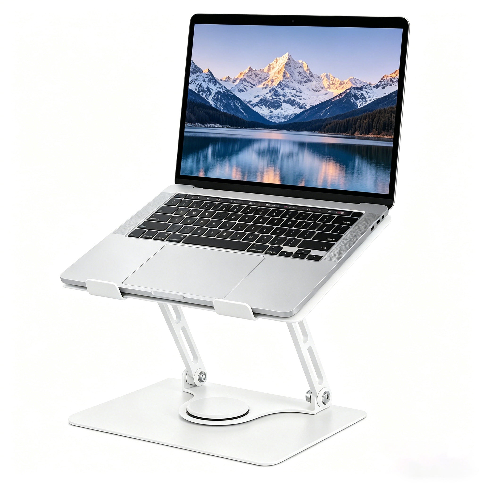 Couradric Aluminum Laptop Stand – 360° Rotating, Ergonomic Foldable, for 11-17.3",White