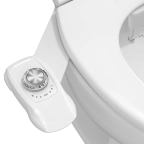 Couradric Bidet Attachment: Dual Nozzle , Hidden Nozzle, Adjustable Water Pressure- White