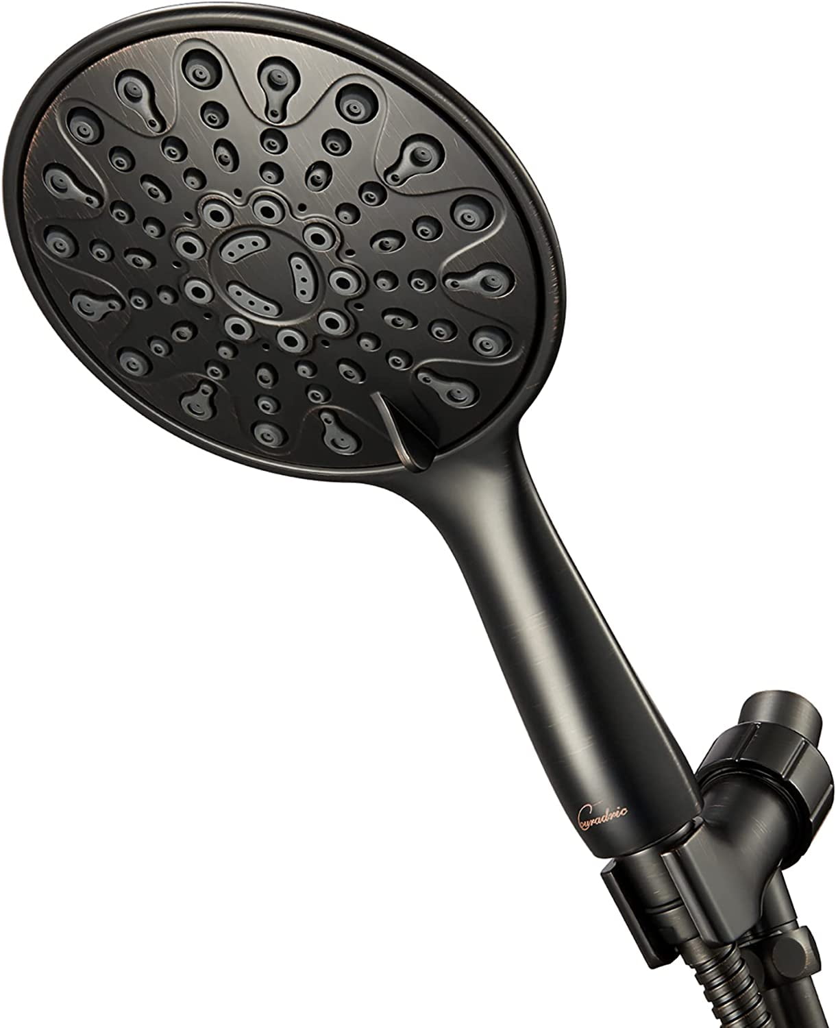 Couradric Handheld Shower Head, 6" Chrome Face 6 Spray Setting Shower