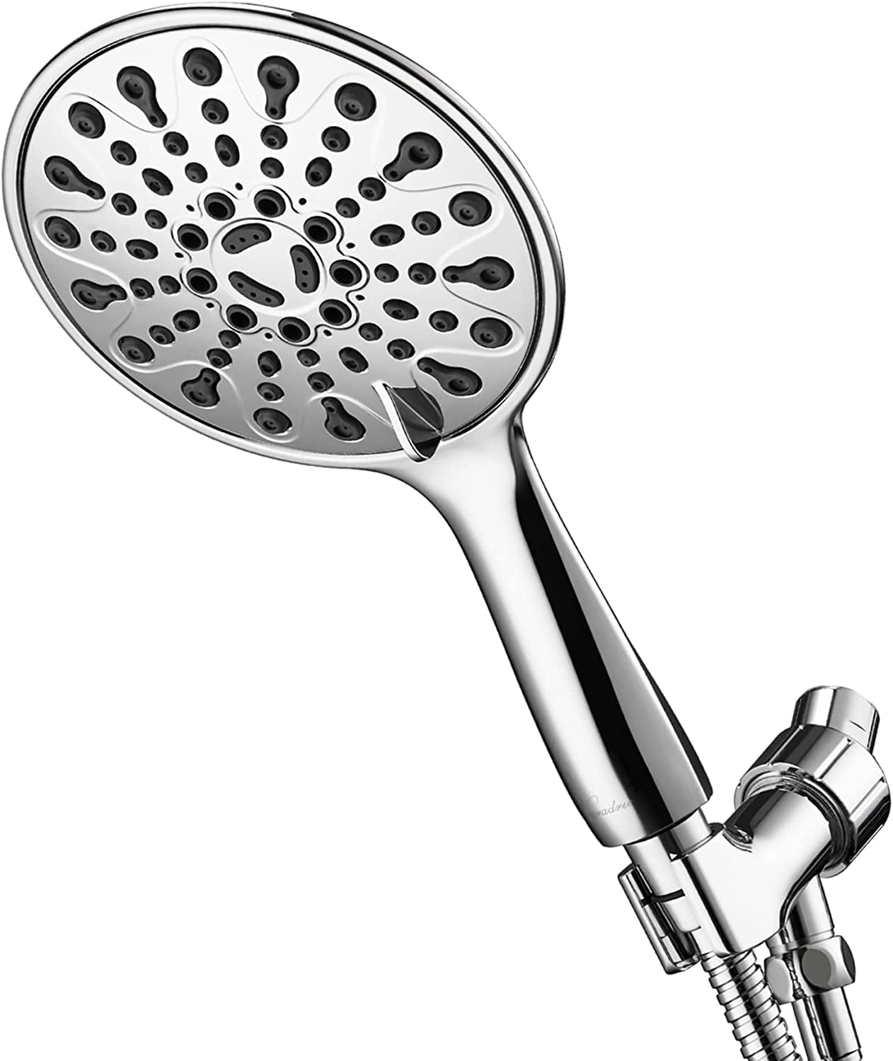 Walmart discounts of "Couradric 6"" Shower Head, High Pressure Handheld, 6 Spray Settings, with Brass Mount and Extended Hose"