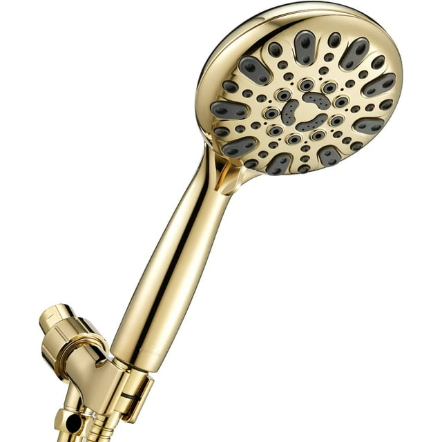 Couradric Handheld Shower Head, 6 Spray Settings, High Pressure, Brass
