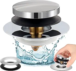 Couradric Universal Pop Up Bathtub Drain Stopper and Cover, Tip Toe ...