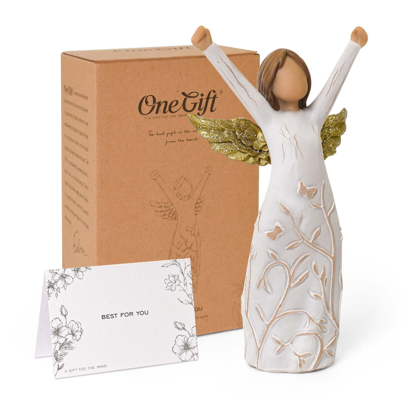 Courage Angel Figurines Healing Gifts for Women, Inspirational Statue for Cancer Survivor Gifts, Home Decor Gift of Hope, Celebration, Encouragement