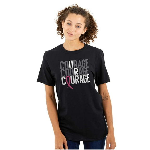 Courage Breast Cancer Awareness Women's Graphic T Shirt Tees Brisco Brands S