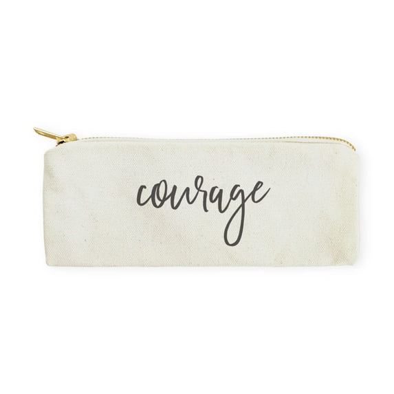 Courage Cotton Canvas Pencil Case and Travel Pouch