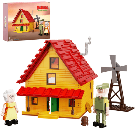 Courage Cowardlys Dog's House Building Block Set Ideas Farm Windmill Cottage Model Toys Boys and Girls Christmas Gifts(613 PCS)