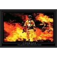 thumbnail image 1 of Courage Firefighter Motivational True Greatness 36x24 Art Print Poster, 1 of 1