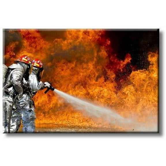 Courage Firefighter Motivational True Greatness Picture on Stretched Canvas, Wall Art Décor, Ready to Hang