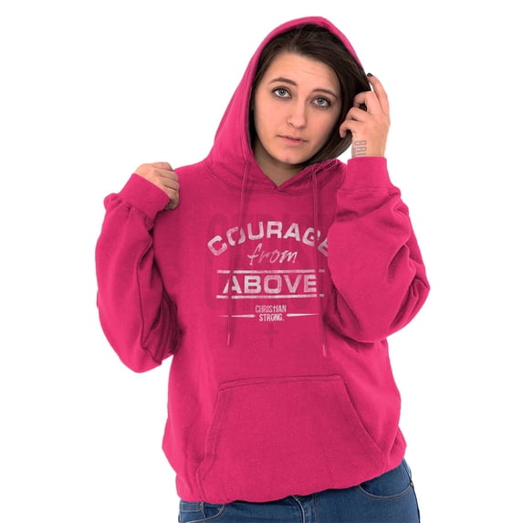 Courage From Above Religious Jesus Hoodie Sweatshirt Women Men Brisco Brands M