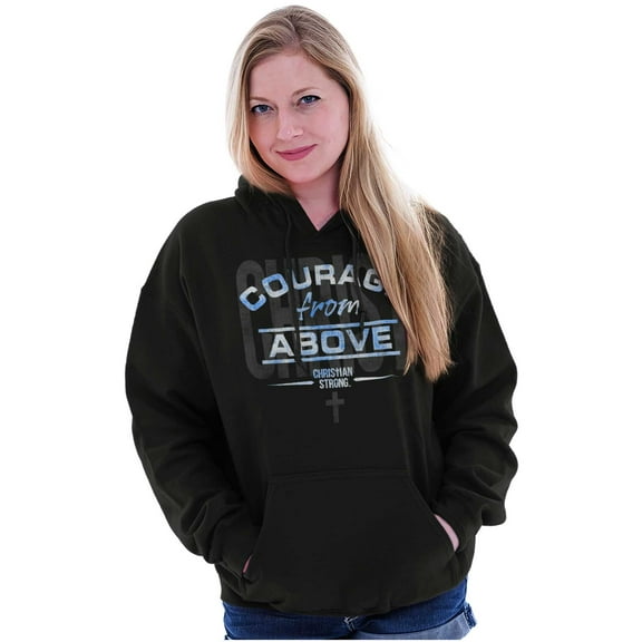 Courage From Above Religious Jesus Hoodie Sweatshirt Women Men Brisco Brands S