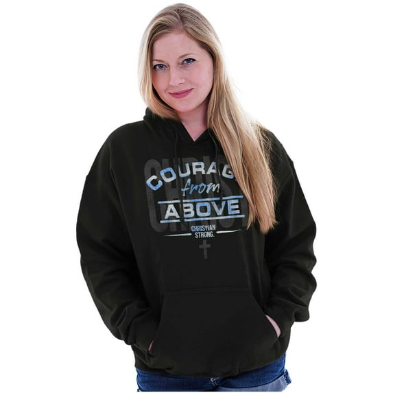 Courage From Above Religious Jesus Hoodie Sweatshirt Women Men Brisco Brands S