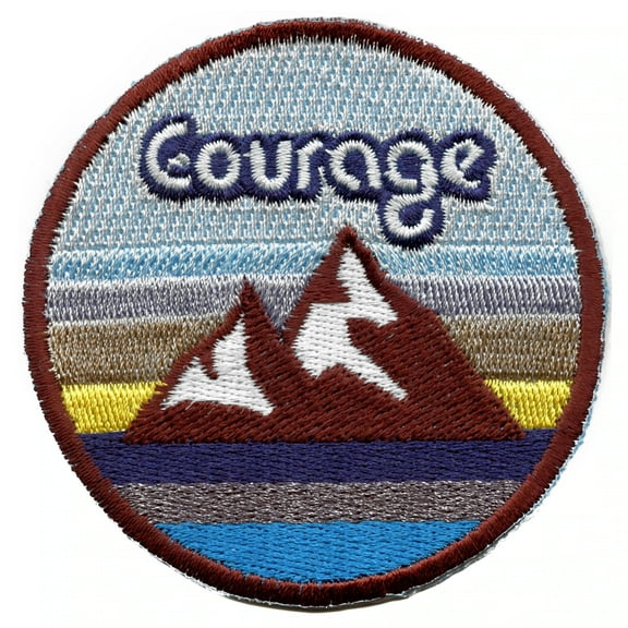 Courage Mountain Scene Patch Nature Badge Embroidered Iron On