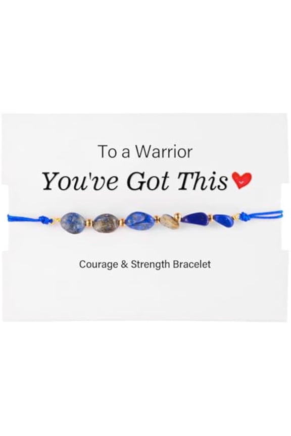 Courage & Strength Bracelet: A Symbol of Resilience for Warriors, Strength Healing Bracelet, "To a Warrior - You've Got This" Handmade Braided Inspirational Bracelets Encouragement Gift for Women