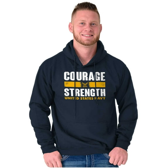 United States Navy Courage Strength Unisex Plus Fleece Graphic Hoodie Brisco Brands 4X