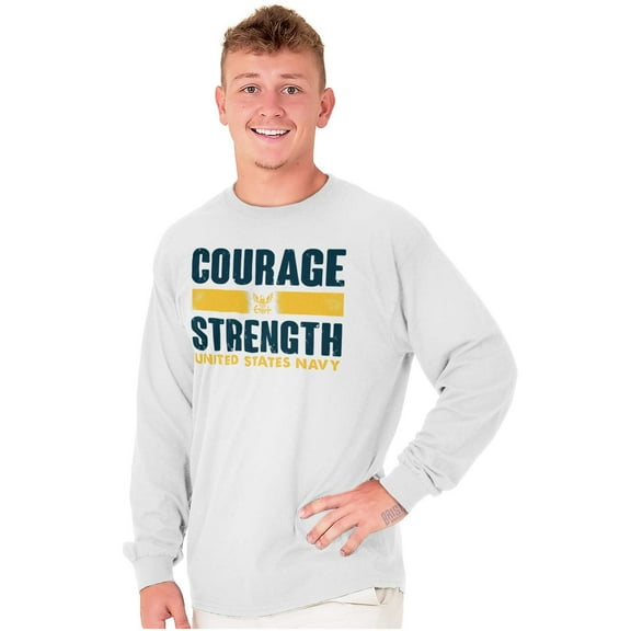 Courage Strength United States Navy Long Sleeve TShirt Men Women Brisco Brands S