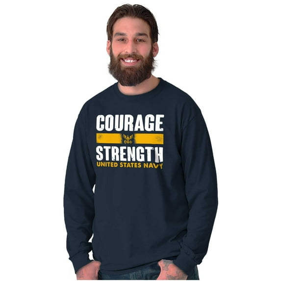 Courage Strength United States Navy Long Sleeve TShirt Men Women Brisco Brands S