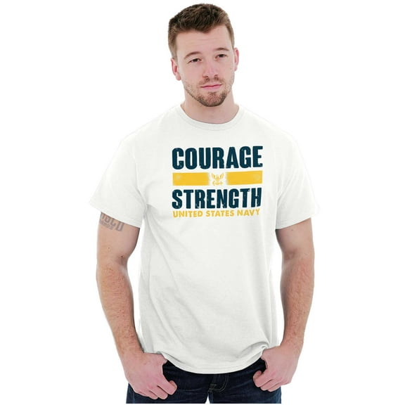 Courage Strength United States Navy Men's Graphic T Shirt Tees Brisco Brands L